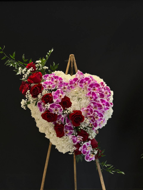 Red and Purple Heart Spray